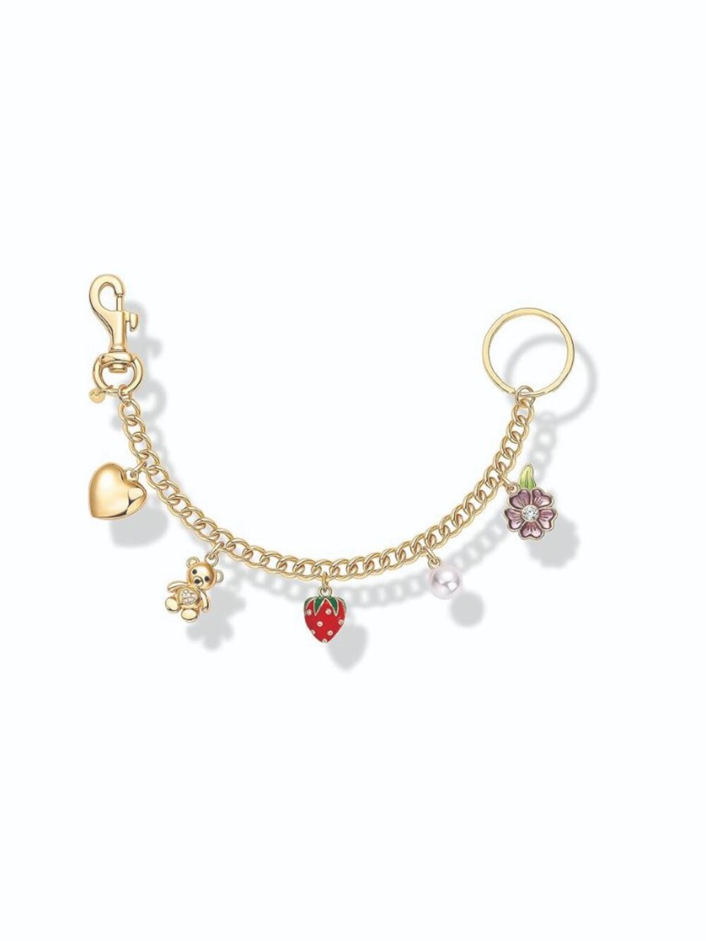 PAVOI 14K Gold Plated Chain Bag Charm for Handbags - Motif Charms Keychain
